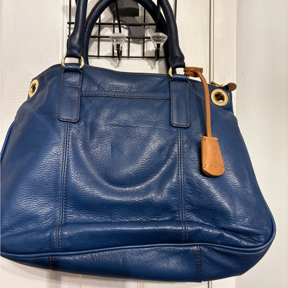 UGG Blue and Gold Satchel with Elegant Silhouette